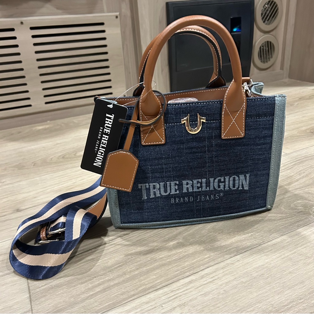Nwt True Religion Denim Leather Small Tote